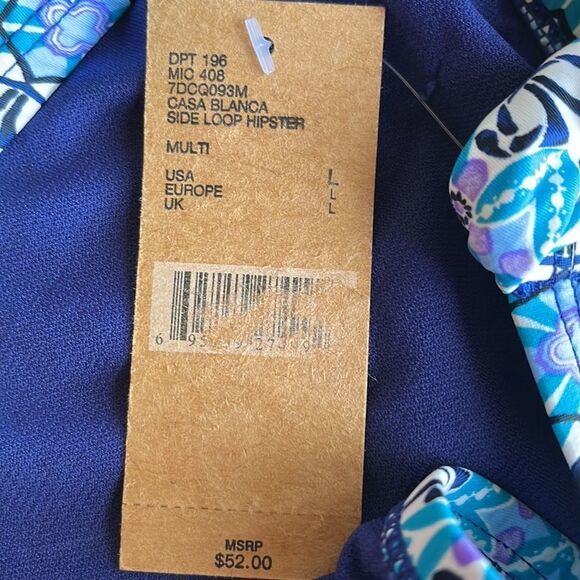 Cremieux Blue and Purple Side Loop Hipster Bikini Bottom Size Large - Picture 8 of 10